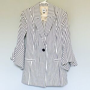 CAbi Black and White Striped Blazer
